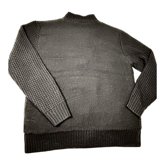 WEATHERPROOF VINTAGE Toggle Waffle Stitch Sweater Jacket Fur Lined Black - Picture 6 of 10